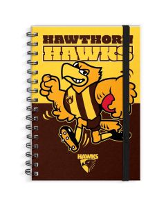 Hawthorn Hawks AFL A4 Spiral Hard Cover Mascot Notebook