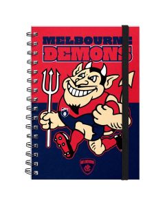 Melbourne Demons AFL A4 Spiral Hard Cover Mascot Notebook