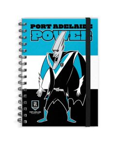 Port Adelaide Power AFL A4 Spiral Hard Cover Mascot Notebook