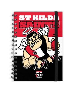 St Kilda Saints AFL A5 Spiral Hard Cover Mascot Notebook