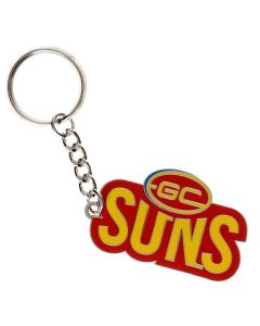 Gold Coast Suns AFL Team Logo Metal Keyring