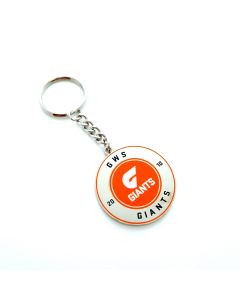 GWS Giants AFL Team Round Logo Metal Keyring