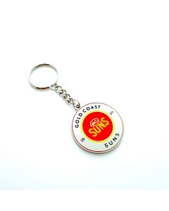 Gold Coast Suns AFL Team Round Logo Metal Keyring