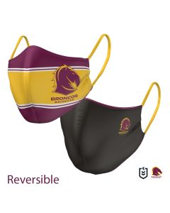 Brisbane Broncos NRL Small Adult Face Mask 