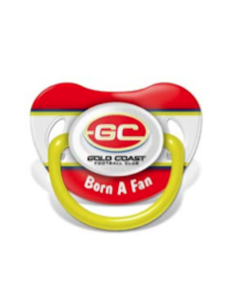 Gold Coast Suns AFL Baby Dummy Pacifier "Born a Fan" 