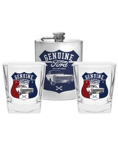 Ford 2 Spirit Glasses and Flask Set