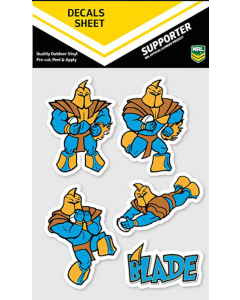 Gold Coast Titans NRL UV Mascot Car Decals 5 per sheet