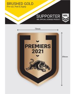 Penrith Panthers NRL 2021 Premiers 2 Brushed Gold Stickers