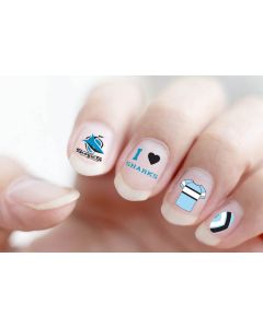 Cronulla Sharks NRL Nail Art Decals