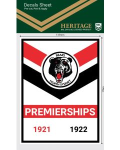 North Sydney Bears NRL Heritage Premiership Decal Sticker