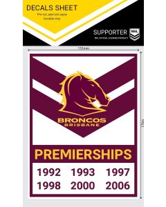 Brisbane Broncos NRL Heritage Premiership Decal Sticker