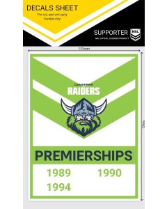 Canberra Raiders NRL Heritage Premiership Decal Sticker