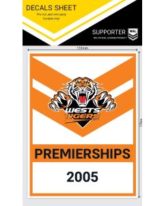 Wests Tigers NRL Heritage Premiership Decal Sticker