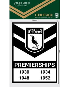Western Sydney Magpies NRL Heritage Premiership Decal Sticker