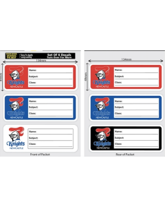 Newcastle Knights NRL School Book Label Decals