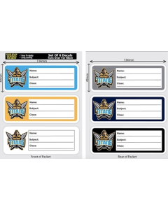 Gold Coast Titans NRL School Book Label Decals