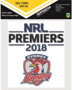 Sydney Roosters NRL 2018 Premiers See-Thru Car Window Decal