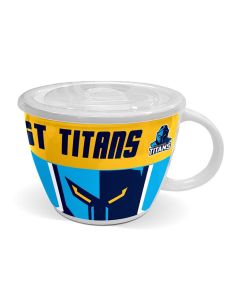 Gold Coast Titans NRL Ceramic Soup Mug With Lid