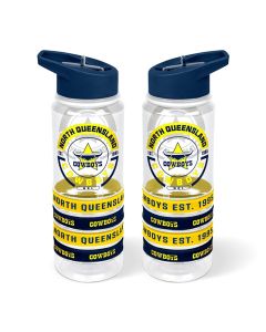 North Queensland Cowboys NRL Tritan Drink Bottle with Wrist Bands