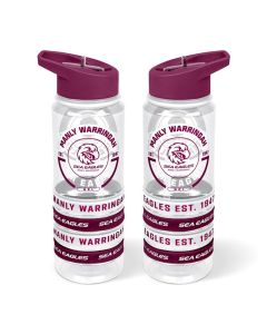 Manly Sea Eagles NRL Tritan Drink Bottle with Wrist Bands