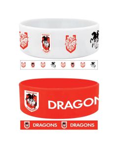 St George Dragons NRL Team Logo Silicone Wristbands Set Of 2
