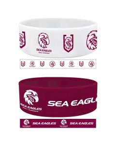 Manly Sea Eagles NRL Team Logo Silicone Wristbands Set Of 2