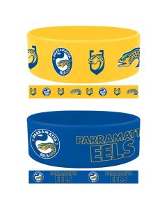 Parramatta Eels NRL Team Logo Silicone Wristbands Set Of 2