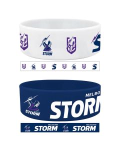 Melbourne Storm NRL Team Logo Silicone Wristbands Set Of 2