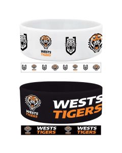 Wests Tigers NRL Team Logo Silicone Wristbands Set Of 2