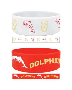 Redcliffe Dolphins NRL Team Logo Silicone Wristbands Set Of 2