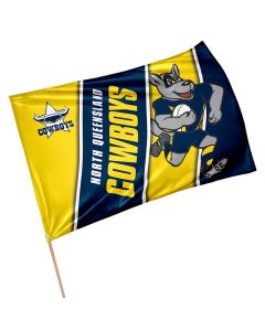 North Queensland Cowboys NRL Retro Mascot Game Day Flag