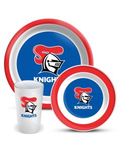 Newcastle Knights NRL 3 Piece Melamine Dinner Set