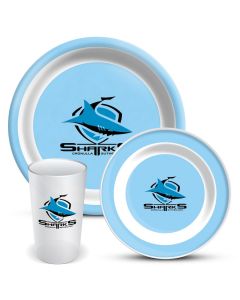 Cronulla Sharks NRL 3 Piece Melamine Dinner Set