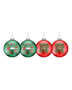 South Sydney Rabbitohs NRL Glitter Christmas Baubles