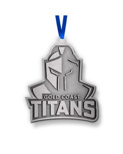 Gold Coast Titans NRL Metal Christmas Ornament