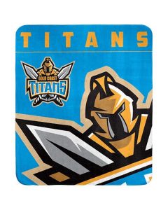 Gold Coast Titans NRL Polar Fleece Printed Throw Rug