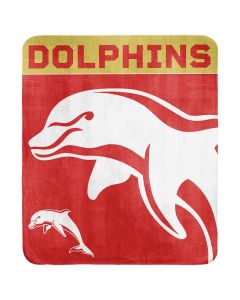 Dolphins NRL Polar Fleece Printed Throw Rug