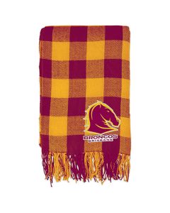 Brisbane Broncos NRL Tartan Throw Rug