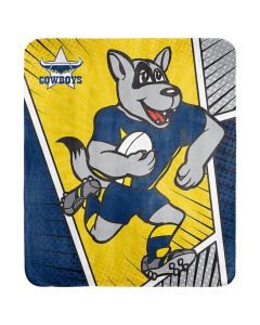 North Queensland Cowboys NRL Coral Fleece Mascot Printed Throw Rug