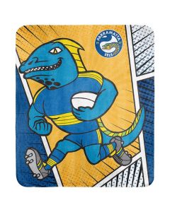 Parramatta Eels NRL Coral Fleece Mascot Printed Throw Rug