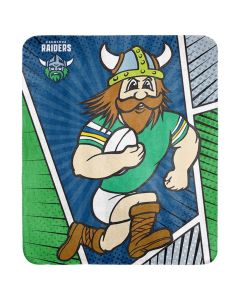 Canberra Raiders NRL Coral Fleece Mascot Printed Throw Rug