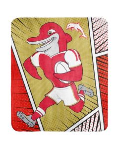 Redcliff Dolphins NRL Coral Fleece Mascot Printed Throw Rug