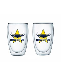 North Queensland Cowboys NRL Double Walled Glasses Set