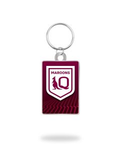 QLD State of Origin NRL Metal Logo Keyring