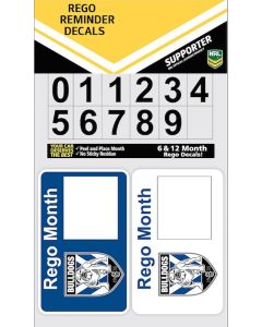 Canterbury Bulldogs NRL Rego Reminder Decals