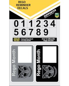 New Zealand Warriors NRL Rego Reminder Decals