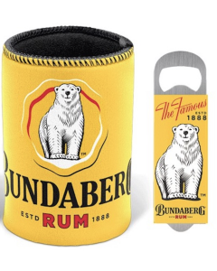 Bundaberg Rum Can Cooler and Bottle Opener Stubby Holder 