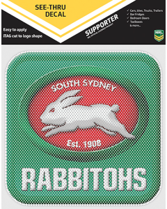 South Sydney Rabbitohs NRL See-Thru Square Logo Window Sticker