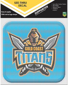 Gold Coast Titans NRL See-Thru Square Logo Window Sticker