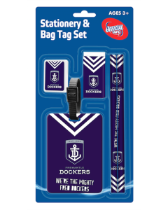 Fremantle Dockers AFL Stationery and Bag Tag Set